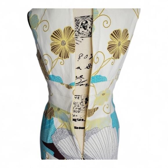 Kay Unger Y2K Floral Sheath Dress Size 4 V-Neck Cotton - Picture 6 of 9